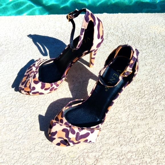 Venus leopard peep toe heels - Picture 2 of 16